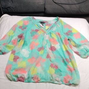 Lane Bryant Floral Chiffon Blouse - Multicolor Size 18/20